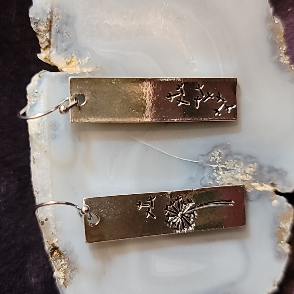 Dandelion hanger earrings